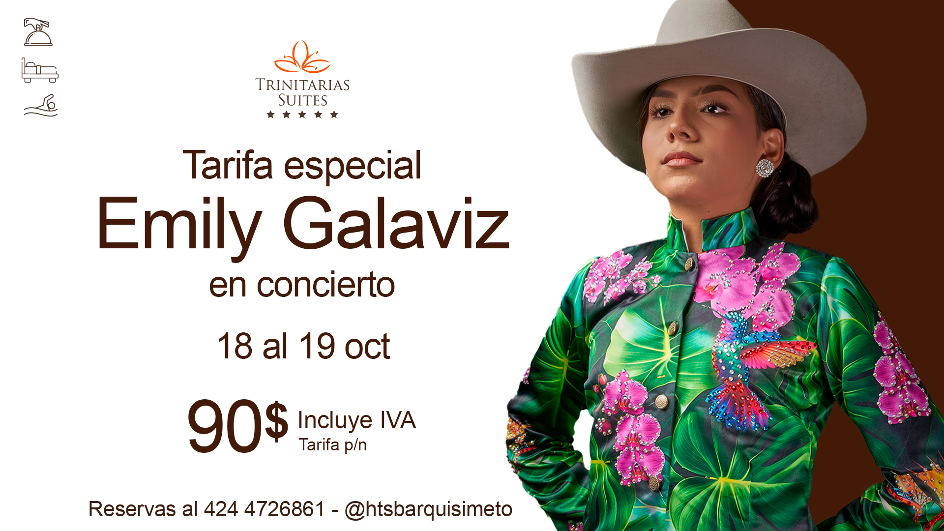 Tarifa especial hospedaje para concierto Emily Galaviz