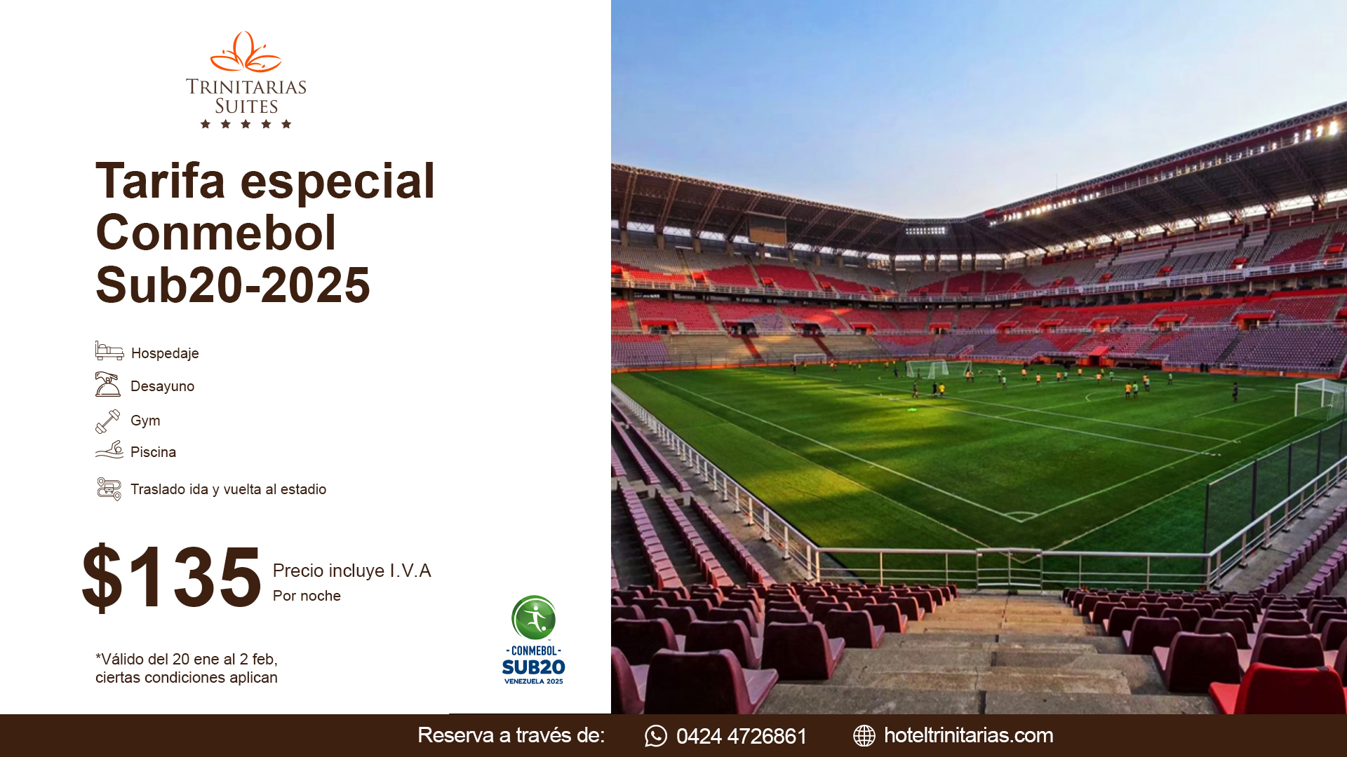 Tarifa especial Conmebol Sub20